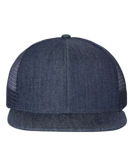 Mega Cap Men's Flat Bill Six-Panel Trucker Cap Mega Cap