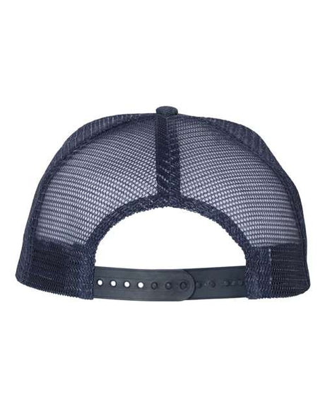 Mega Cap Men's Flat Bill Six-Panel Trucker Cap Mega Cap