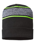 CAP AMERICA Men's USA-Made Variegated Striped Cuffed Beanie CAP AMERICA