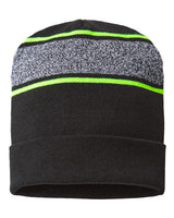 CAP AMERICA Men's USA-Made Variegated Striped Cuffed Beanie CAP AMERICA