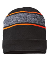 CAP AMERICA Men's USA-Made Variegated Striped Cuffed Beanie CAP AMERICA
