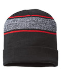 CAP AMERICA Men's USA-Made Variegated Striped Cuffed Beanie CAP AMERICA