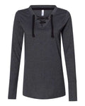 LAT Women's Fine Jersey Lace-Up Long Sleeve T-Shirt LAT