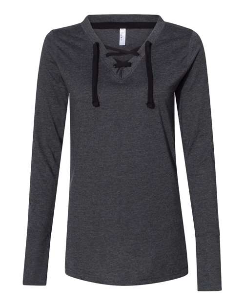LAT Women's Fine Jersey Lace-Up Long Sleeve T-Shirt LAT