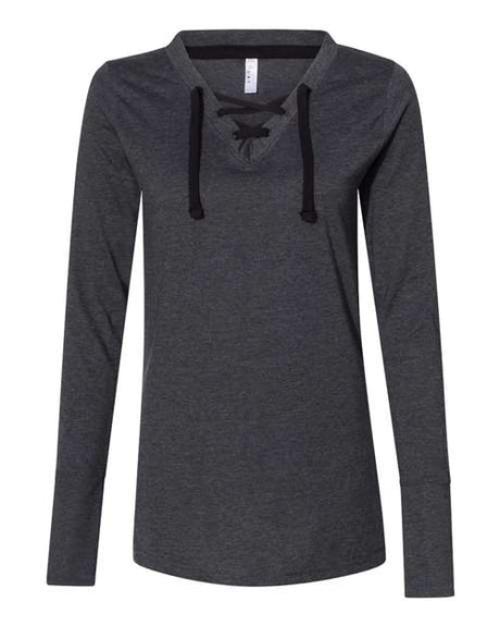 LAT Women's Fine Jersey Lace-Up Long Sleeve T-Shirt LAT