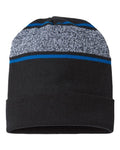 CAP AMERICA Men's USA-Made Variegated Striped Cuffed Beanie CAP AMERICA