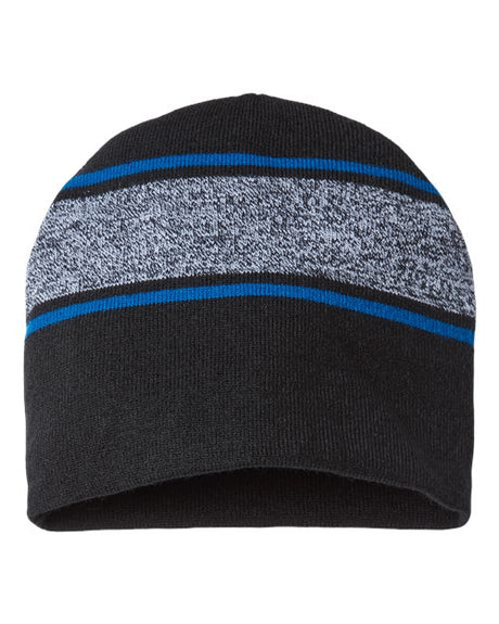 CAP AMERICA USA-Made Variegated Striped Beanie CAP AMERICA