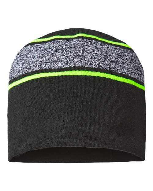 CAP AMERICA USA-Made Variegated Striped Beanie CAP AMERICA