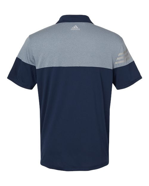Adidas Men's Heathered 3-Stripes Colorblock Polo Adidas