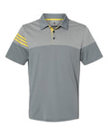 Adidas Men's Heathered 3-Stripes Colorblock Polo Adidas