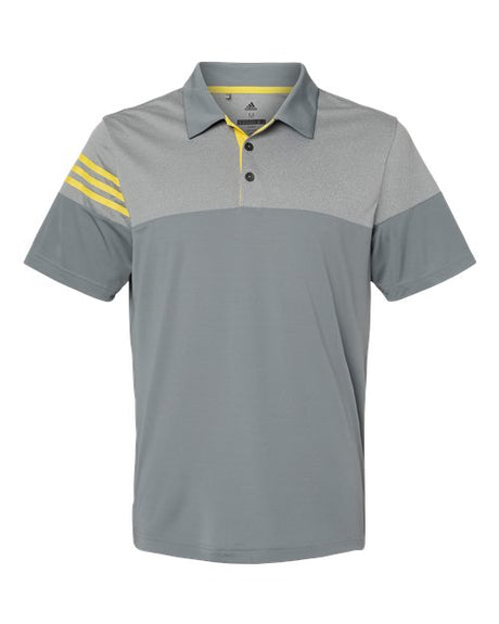 Adidas Men's Heathered 3-Stripes Colorblock Polo Adidas