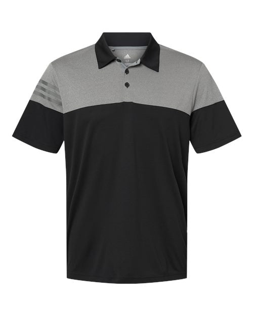 Adidas Men's Heathered 3-Stripes Colorblock Polo Adidas