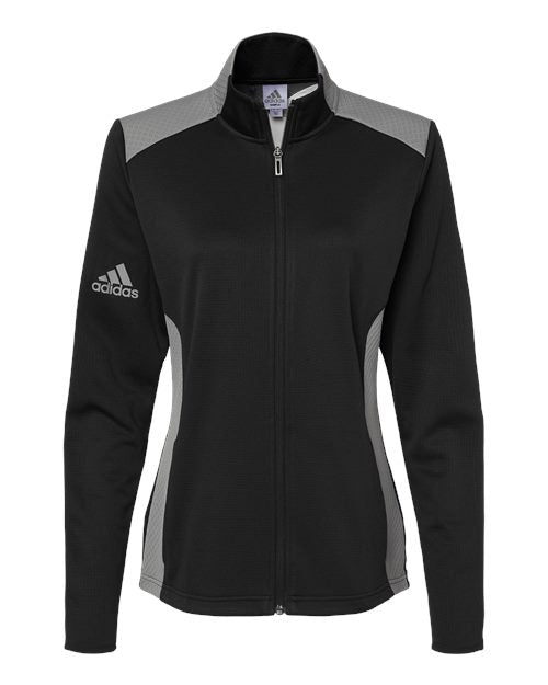 Adidas Women's Textured Mixed Media Full-Zip Jacket Adidas