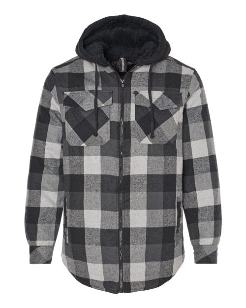 Burnside Men's Quilted Flannel Hooded Jacket Burnside