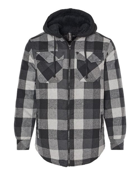 Burnside Men's Quilted Flannel Hooded Jacket Burnside