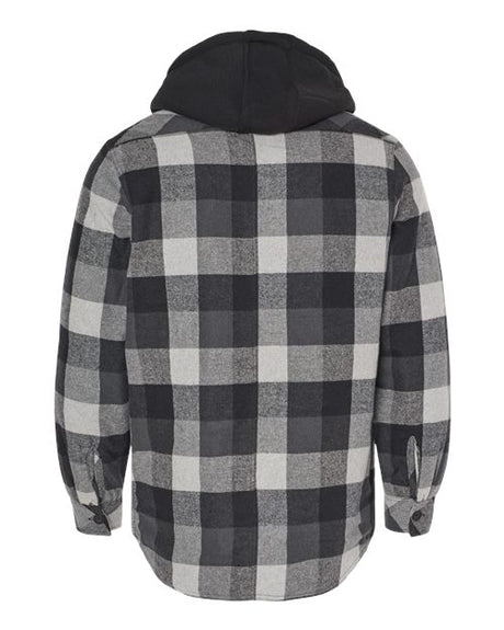Burnside Men's Quilted Flannel Hooded Jacket Burnside