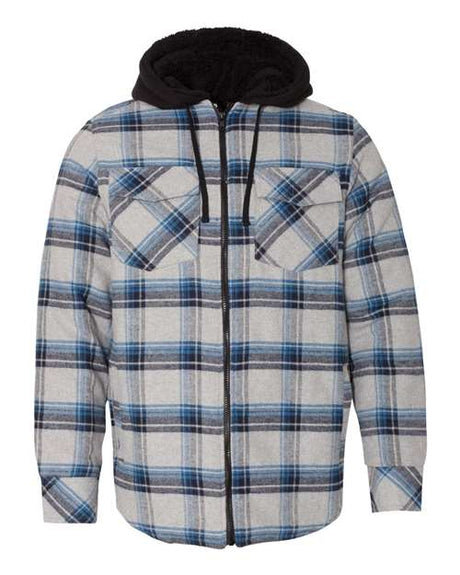 Burnside Men's Quilted Flannel Hooded Jacket Burnside