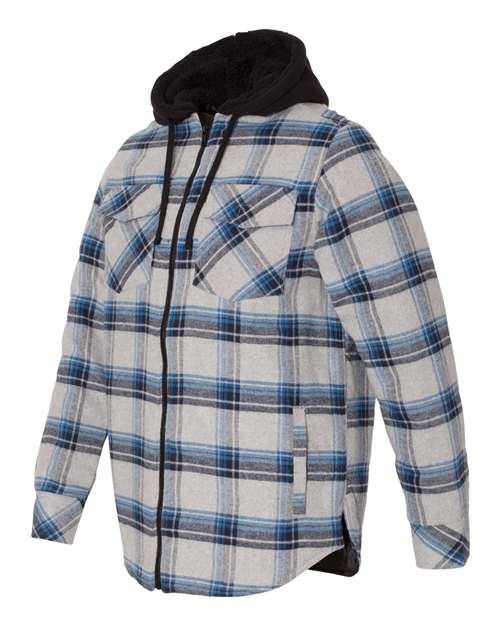 Burnside Men's Quilted Flannel Hooded Jacket Burnside