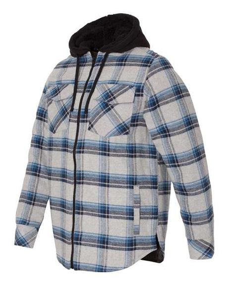 Burnside Men's Quilted Flannel Hooded Jacket Burnside