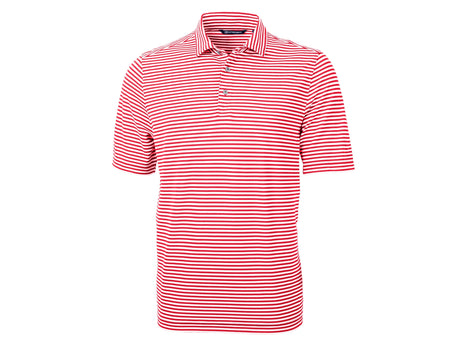Cutter & Buck Virtue Eco Pique Stripe Recycled Mens Big and Tall Polo Cutter & Buck