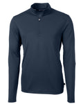 Cutter & Buck Virtue Eco Pique Recycled Quarter Zip Mens Big & Tall Pullover Cutter & Buck