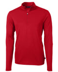 Cutter & Buck Virtue Eco Pique Recycled Quarter Zip Mens Big & Tall Pullover Cutter & Buck