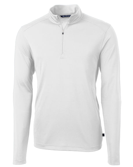 Cutter & Buck Virtue Eco Pique Recycled Quarter Zip Mens Big & Tall Pullover Cutter & Buck