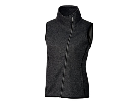 Cutter & Buck Mainsail Sweater-Knit Womens Full Zip Vest Cutter & Buck