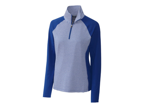 Cutter & Buck Forge Tonal Stripe Stretch Half Zip Womens Top Cutter & Buck