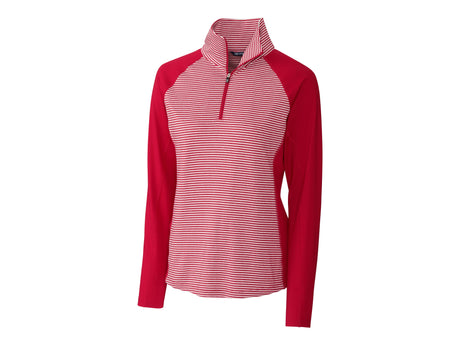 Cutter & Buck Forge Tonal Stripe Stretch Half Zip Womens Top Cutter & Buck