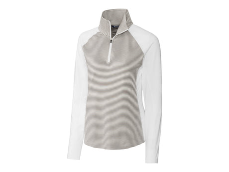 Cutter & Buck Forge Tonal Stripe Stretch Half Zip Womens Top Cutter & Buck