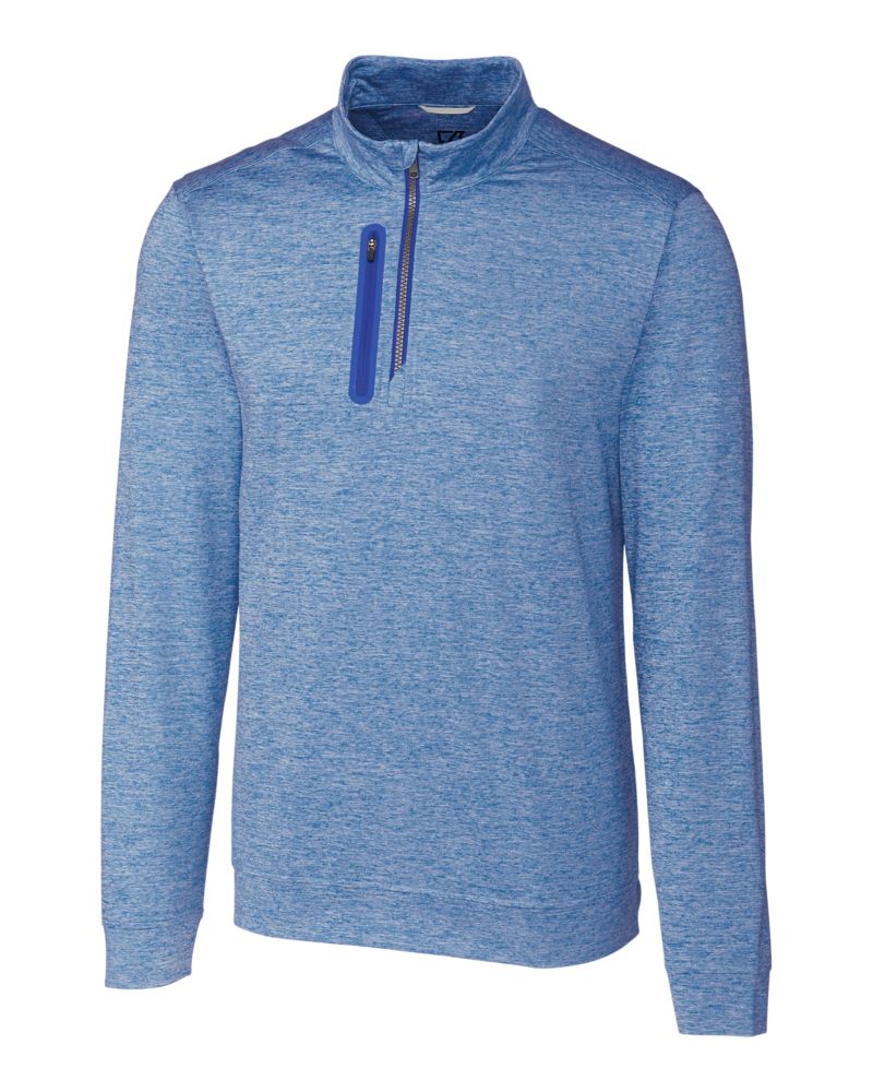 Cutter & Buck Stealth Heathered Quarter Zip Mens Pullover Cutter & Buck