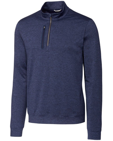 Cutter & Buck Stealth Heathered Quarter Zip Mens Pullover Cutter & Buck