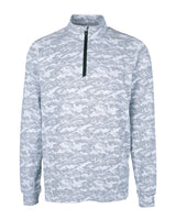 Cutter & Buck Traverse Camo Print Stretch Quarter Zip Mens Big and Tall Pullover Cutter & Buck