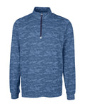 Cutter & Buck Traverse Camo Print Stretch Quarter Zip Mens Big and Tall Pullover Cutter & Buck