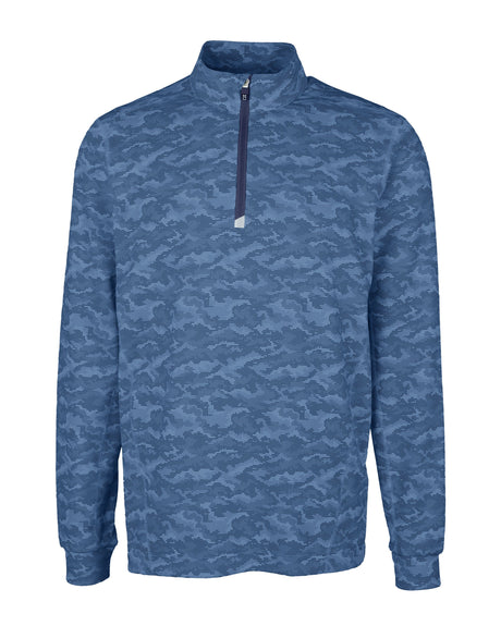 Cutter & Buck Traverse Camo Print Stretch Quarter Zip Mens Big and Tall Pullover Cutter & Buck