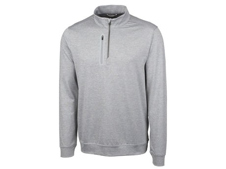 Cutter & Buck Stealth Heathered Quarter Zip Mens Pullover Cutter & Buck