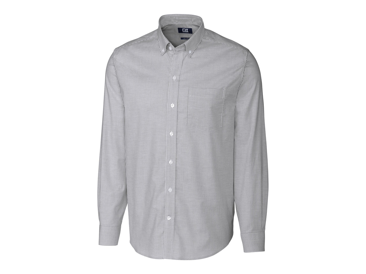 Cutter & Buck Stretch Oxford Stripe Mens Big and Tall Long Sleeve Dress Shirt Cutter & Buck