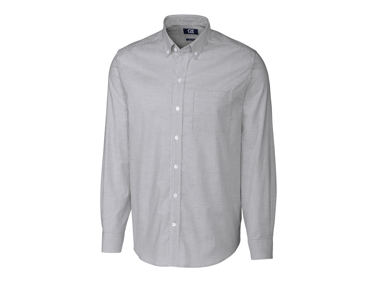 Cutter & Buck Stretch Oxford Stripe Mens Big and Tall Long Sleeve Dress Shirt Cutter & Buck