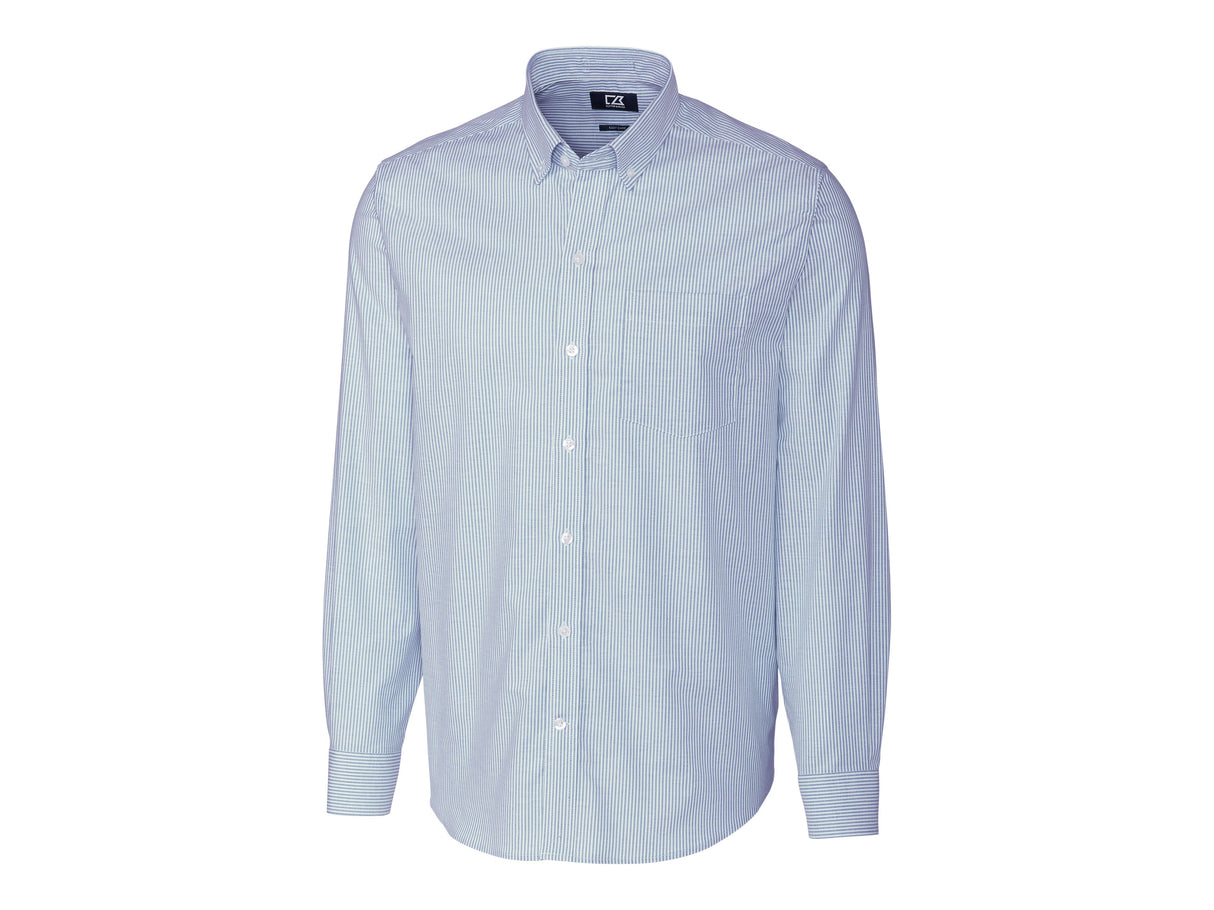 Cutter & Buck Stretch Oxford Stripe Mens Big and Tall Long Sleeve Dress Shirt Cutter & Buck
