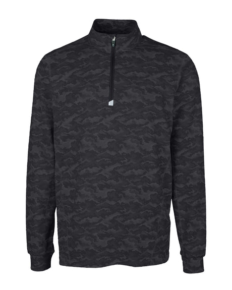 Cutter & Buck Traverse Camo Print Stretch Quarter Zip Mens Pullover Cutter & Buck