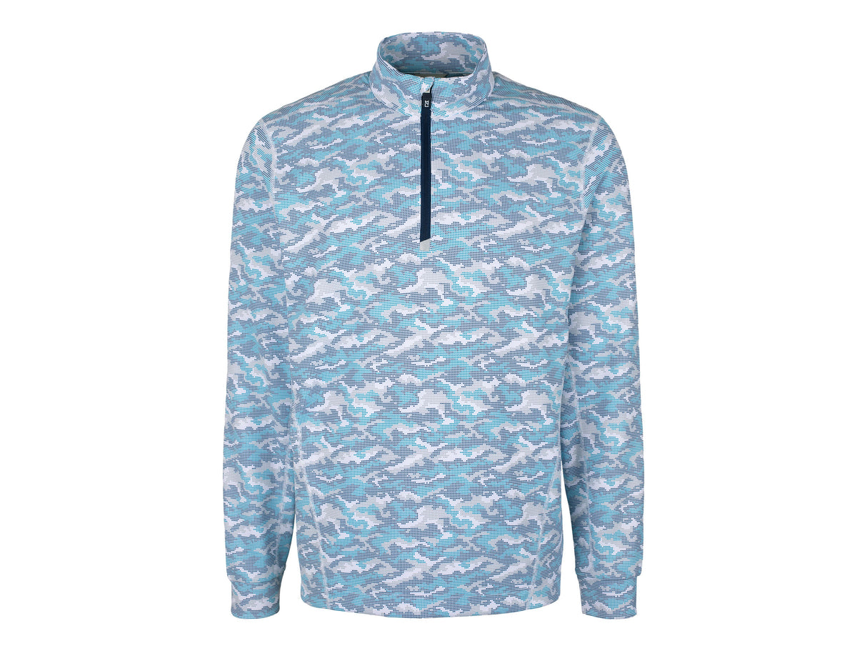 Cutter & Buck Traverse Camo Print Stretch Quarter Zip Mens Pullover Cutter & Buck