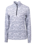 Cutter & Buck Traverse Camo Print Stretch Quarter Zip Womens Pullover Cutter & Buck