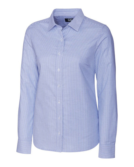 Cutter & Buck Stretch Oxford Stripe Womens Long Sleeve Dress Shirt Cutter & Buck