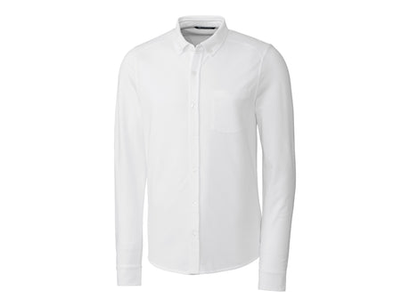 Cutter & Buck Advantage Tri-Blend Pique Long Sleeve Knitted Men's Button Down Cutter & Buck