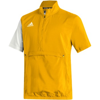 adidas Mens Stadium 1/4 Zip Woven Short Sleeve Golf Top