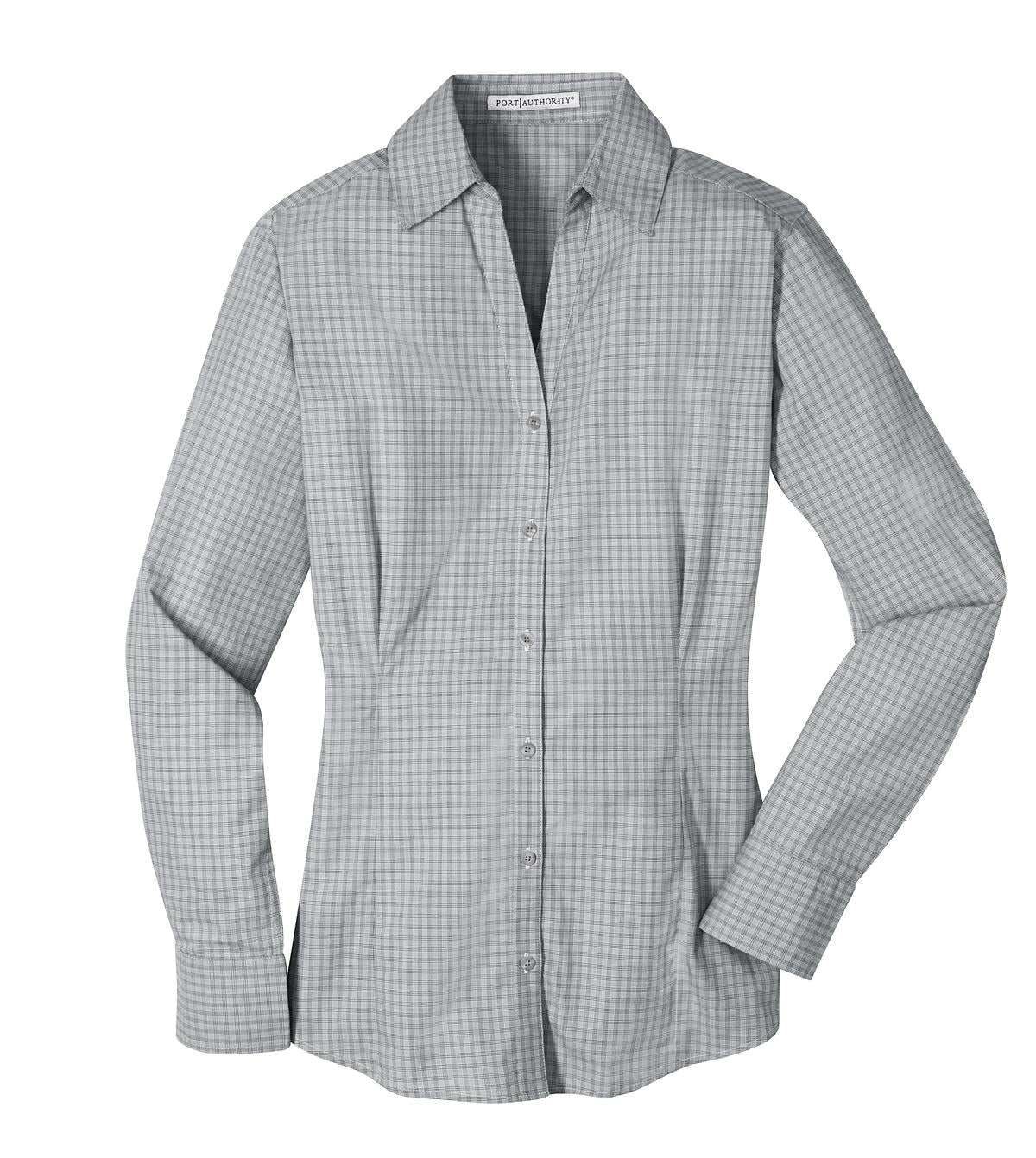 Port Authority Ladies Plaid Pattern Easy Care Shirt. L639