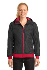 Sport-Tek Women's Embossed Hooded Wind Jacket LST53
