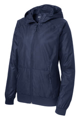 Sport-Tek Women's Embossed Hooded Wind Jacket LST53