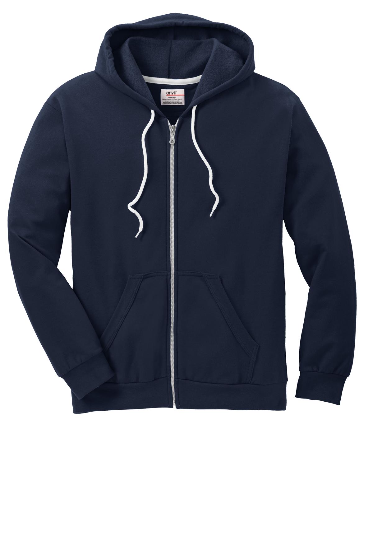 Anvil Full-Zip Hooded Sweatshirt. 71600 Anvil
